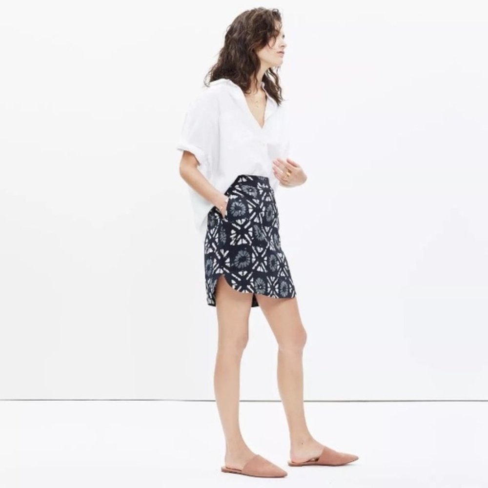 Madewell Distance Skirt in Batik Grid - Size Small